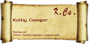 Kuthy Csongor névjegykártya